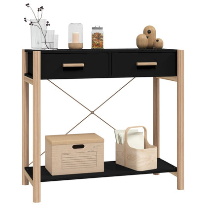 vidaXL Console Noir 82x38x75 cm Bois d'ingénierie