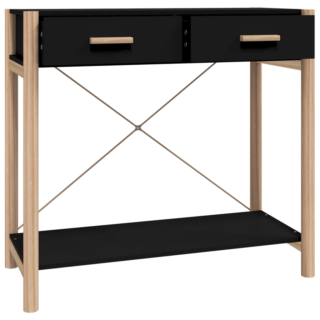 vidaXL Console Noir 82x38x75 cm Bois d'ingénierie