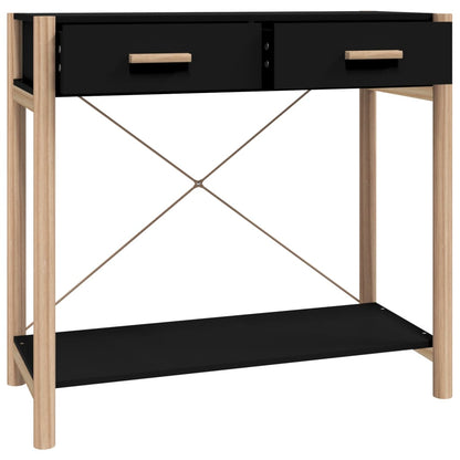vidaXL Console Noir 82x38x75 cm Bois d'ingénierie
