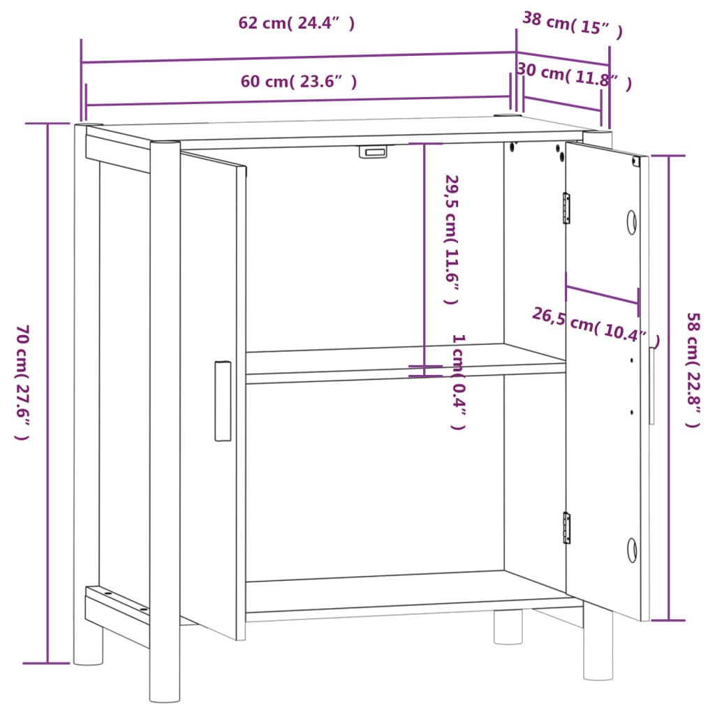 vidaXL Buffet blanc 62x38x70 cm Bois d'ingénierie