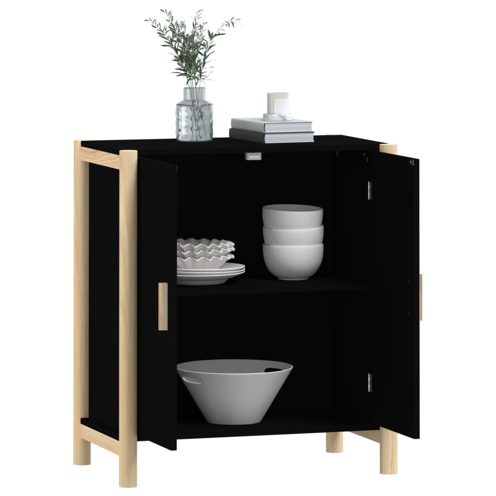 vidaXL Commode noire 62x38x70 cm en bois d'ingénierie