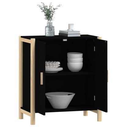 vidaXL Commode noire 62x38x70 cm en bois d'ingénierie