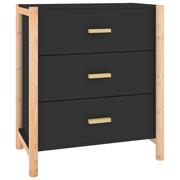 vidaXL Commode noire 62x38x70 cm en bois d'ingénierie
