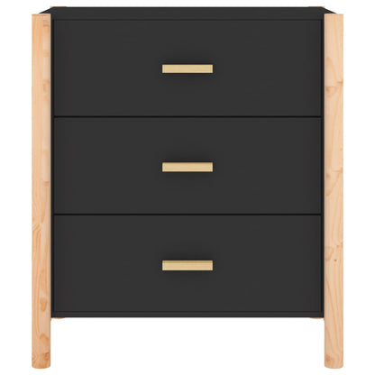 vidaXL Commode noire 62x38x70 cm en bois d'ingénierie