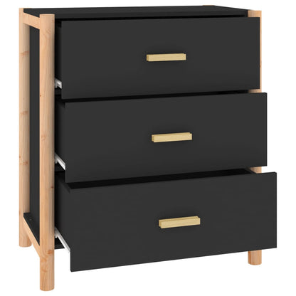vidaXL Commode noire 62x38x70 cm en bois d'ingénierie