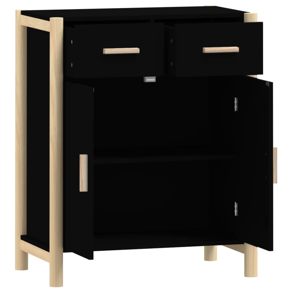vidaXL Buffet noir 62x38x75 cm Bois d'ingénierie