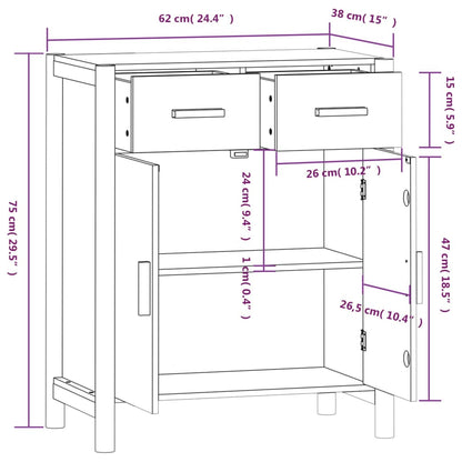 vidaXL Buffet noir 62x38x75 cm Bois d'ingénierie