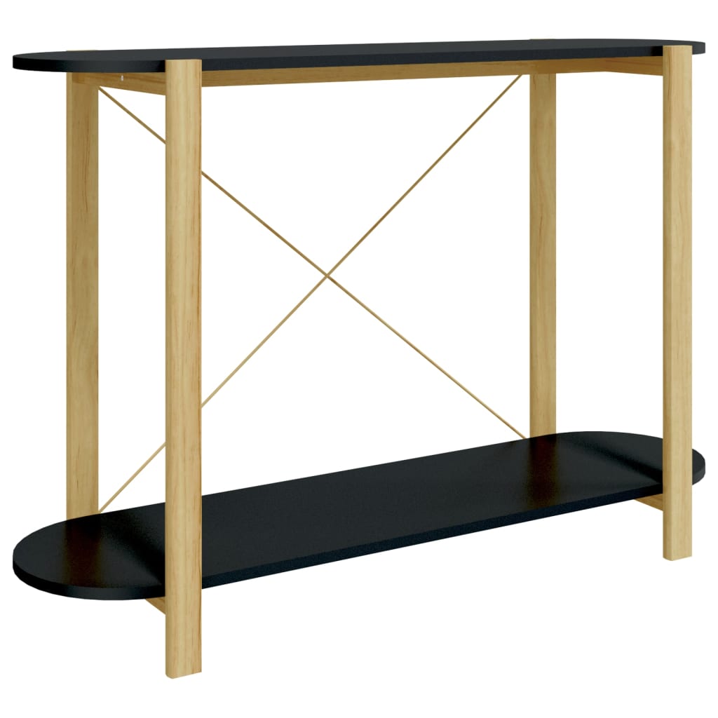 vidaXL Console de table noire 110x38x75 cm en bois d'ingénierie
