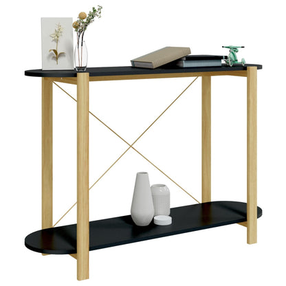 vidaXL Console de table noire 110x38x75 cm en bois d'ingénierie