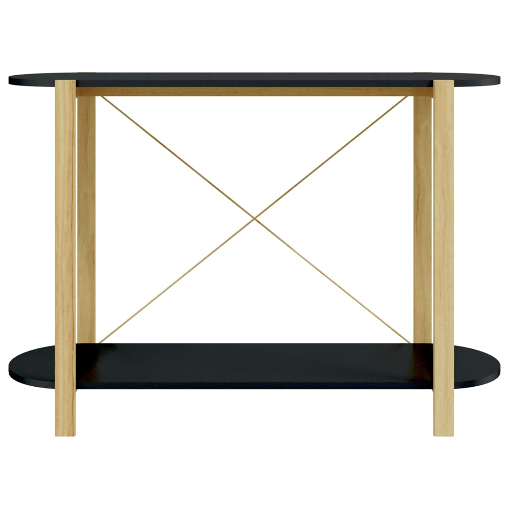 vidaXL Console de table noire 110x38x75 cm en bois d'ingénierie