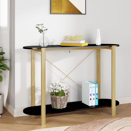 vidaXL Console de table noire 110x38x75 cm en bois d'ingénierie