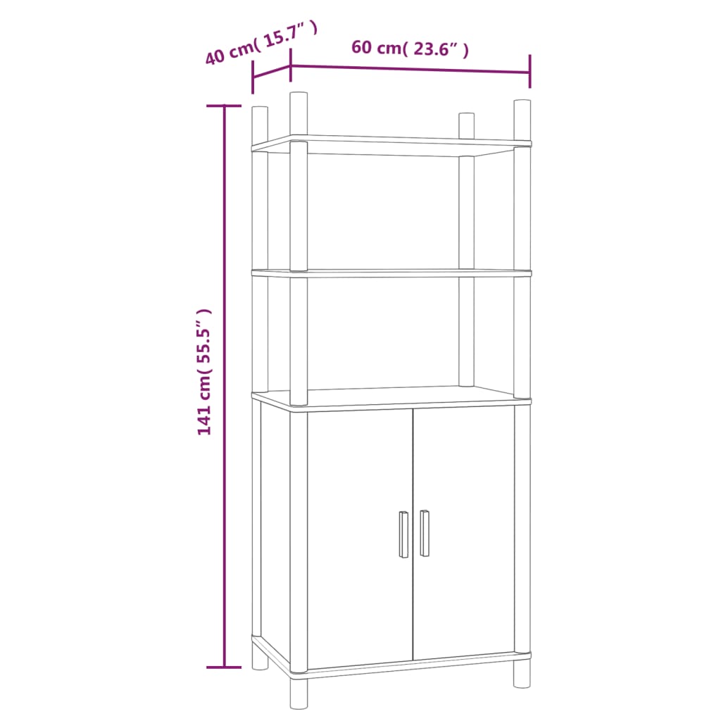 vidaXL Buffet haut blanc 60x40x141 cm Bois d'ingénierie
