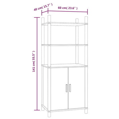 vidaXL Buffet haut blanc 60x40x141 cm Bois d'ingénierie
