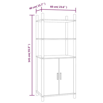vidaXL Buffet haut noir 60x40x141 cm Bois d'ingénierie