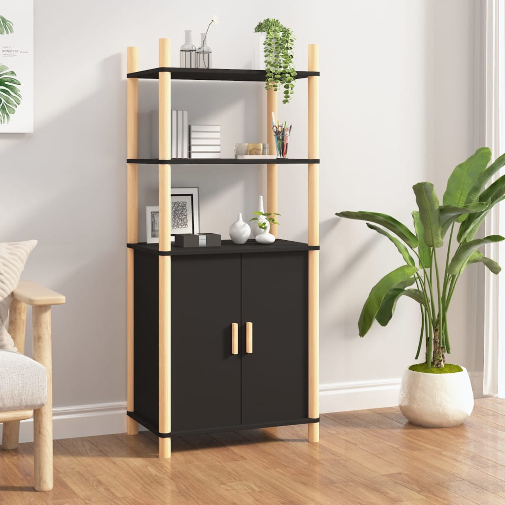 vidaXL Buffet haut noir 60x40x141 cm Bois d'ingénierie