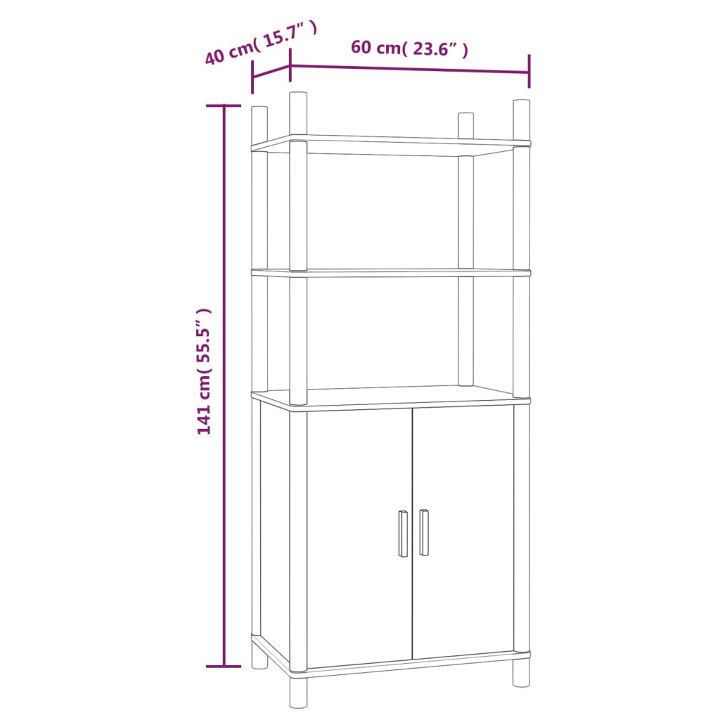 vidaXL Buffet haut 60x40x141 cm Bois d'ingénierie