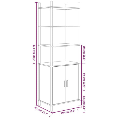 vidaXL Highboard blanc 60x40x173 cm en bois d'ingénierie