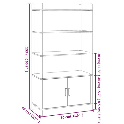 vidaXL Bahut haut 80x40x153 cm en bois d'ingénierie