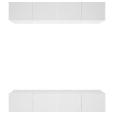 vidaXL Meubles TV 4 pcs Blanc 80x30x30 cm Bois d'ingénierie