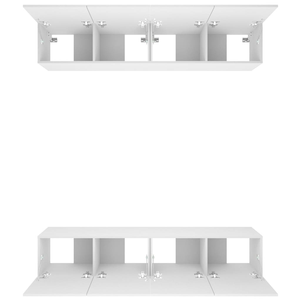 vidaXL Meubles TV 4 pcs Blanc 80x30x30 cm Bois d'ingénierie