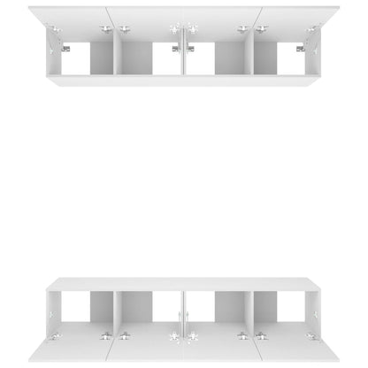 vidaXL Meubles TV 4 pcs Blanc 80x30x30 cm Bois d'ingénierie