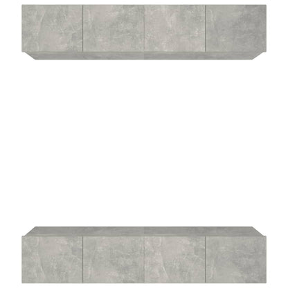 vidaXL Meubles TV 4 pcs. gris béton 80x30x30 cm bois d'ingénierie