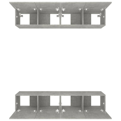 vidaXL Meubles TV 4 pcs. gris béton 80x30x30 cm bois d'ingénierie