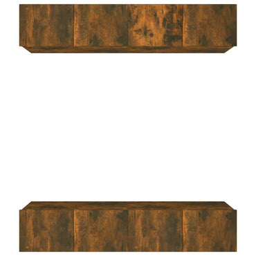 vidaXL Meubles TV 4 pcs Chêne fumé 80x30x30 cm Bois d'ingénierie