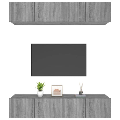 vidaXL Meubles TV 4 pcs Gris Sonoma 80x30x30 cm Bois d'ingénierie