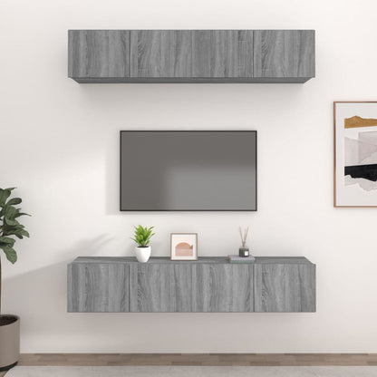 vidaXL Meubles TV 4 pcs Gris Sonoma 80x30x30 cm Bois d'ingénierie