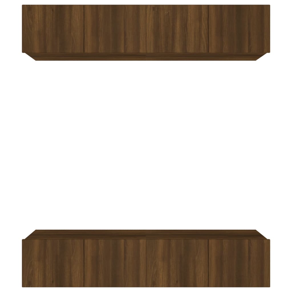 vidaXL Meubles TV 4 pcs Chêne marron 80x30x30 cm Bois d'ingénierie