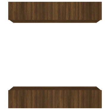 vidaXL Meubles TV 4 pcs Chêne marron 80x30x30 cm Bois d'ingénierie