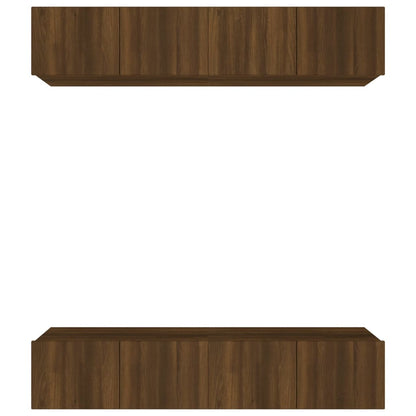 vidaXL Meubles TV 4 pcs Chêne marron 80x30x30 cm Bois d'ingénierie