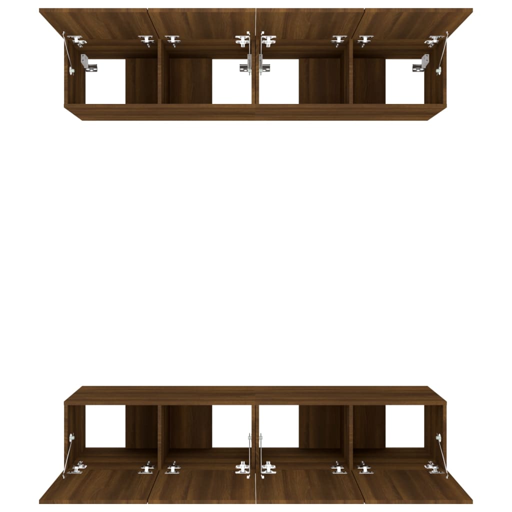 vidaXL Meubles TV 4 pcs Chêne marron 80x30x30 cm Bois d'ingénierie