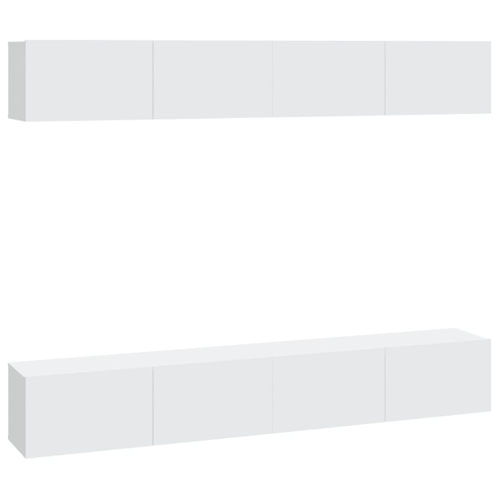 vidaXL Meubles TV muraux 4 pcs Blanc 100x30x30 cm