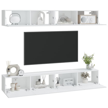 vidaXL Meubles TV muraux 4 pcs Blanc 100x30x30 cm