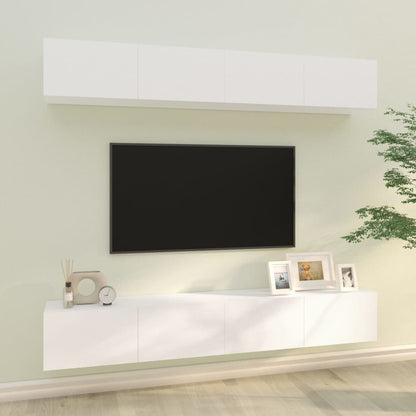 vidaXL Meubles TV muraux 4 pcs Blanc 100x30x30 cm