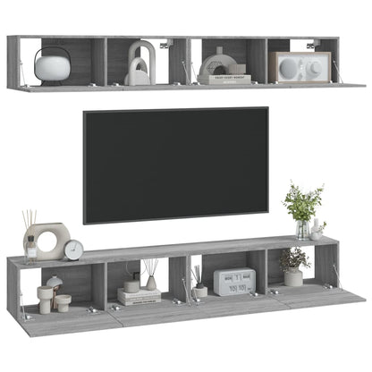 vidaXL Meubles TV muraux 4 pcs Gris Sonoma 100x30x30 cm