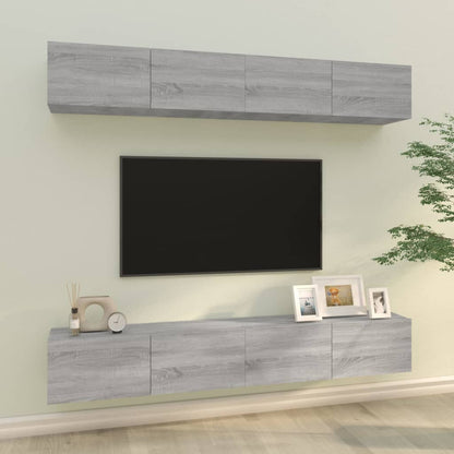 vidaXL Meubles TV muraux 4 pcs Gris Sonoma 100x30x30 cm