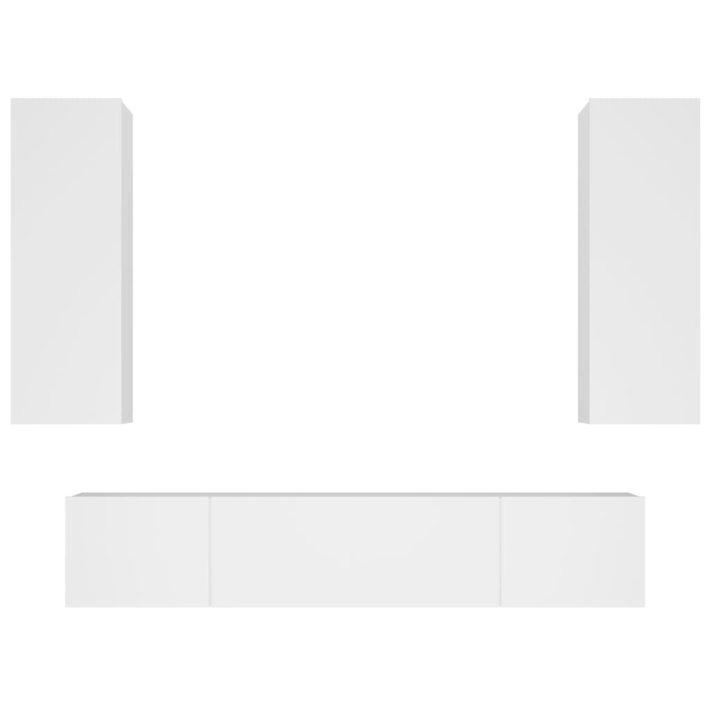 vidaXL Ensemble de 4 meubles TV Blanc Bois d'ingénierie