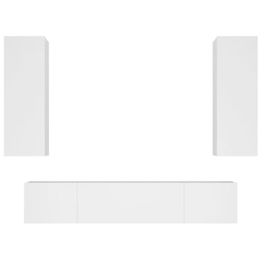 vidaXL Ensemble de 4 meubles TV Blanc Bois d'ingénierie