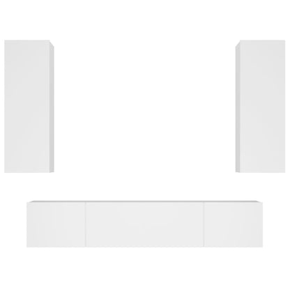 vidaXL Ensemble de 4 meubles TV Blanc Bois d'ingénierie