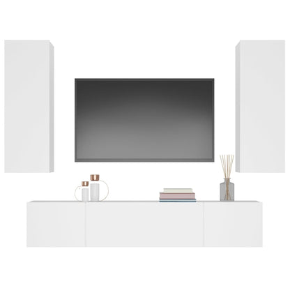 vidaXL Ensemble de 4 meubles TV Blanc Bois d'ingénierie