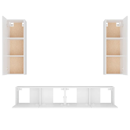vidaXL Ensemble de 4 meubles TV Blanc Bois d'ingénierie