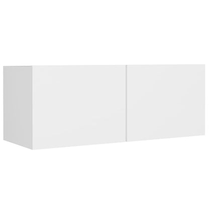vidaXL Ensemble de 4 meubles TV Blanc Bois d'ingénierie