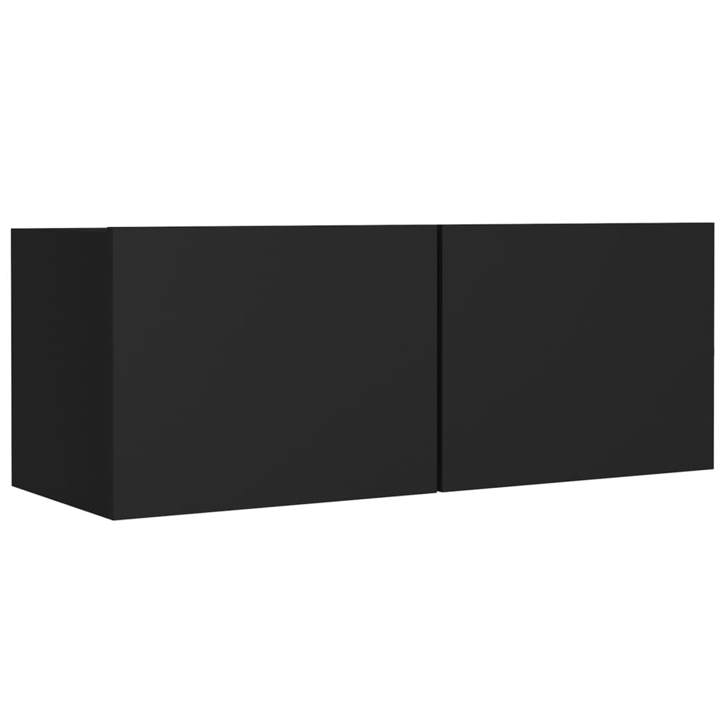 vidaXL 4-tlg. TV-Schrank-Set Schwarz Holzwerkstoff