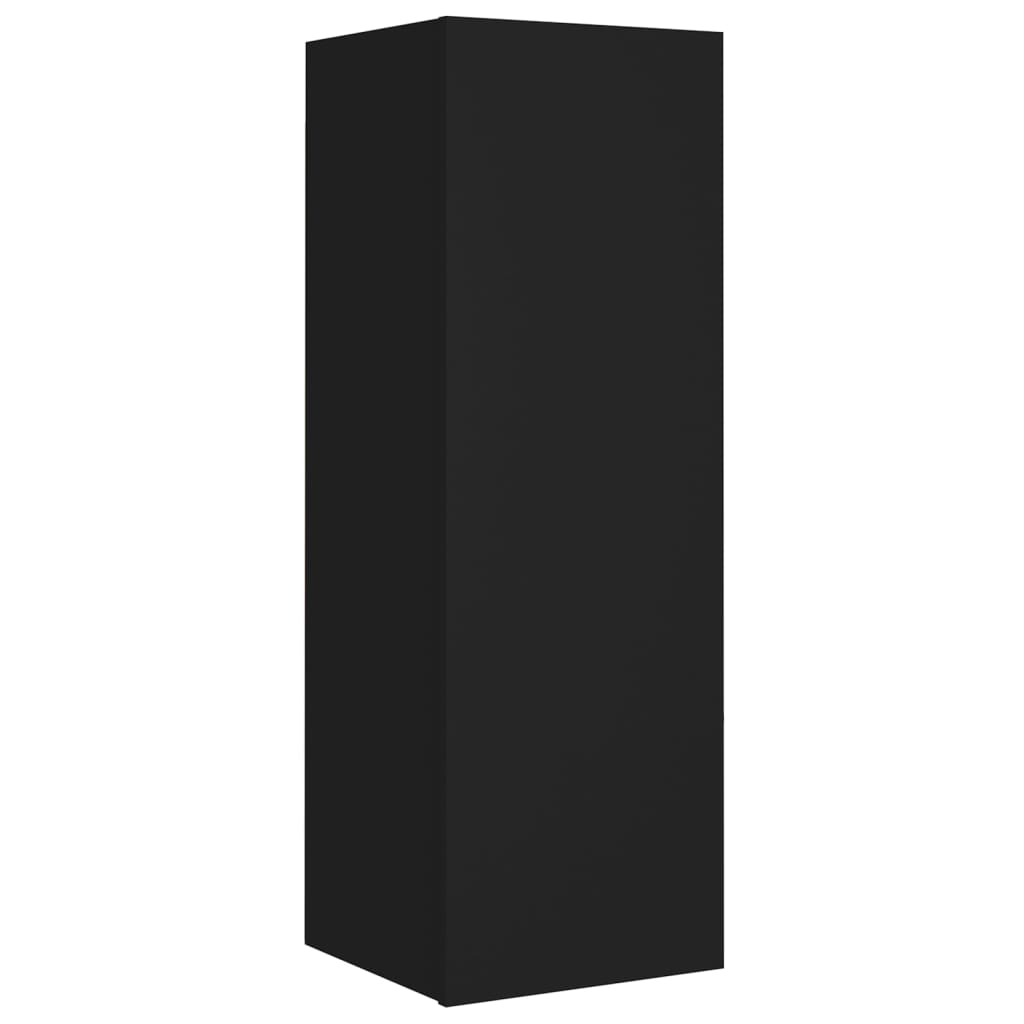vidaXL 4-tlg. TV-Schrank-Set Schwarz Holzwerkstoff