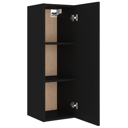 vidaXL 4-tlg. TV-Schrank-Set Schwarz Holzwerkstoff