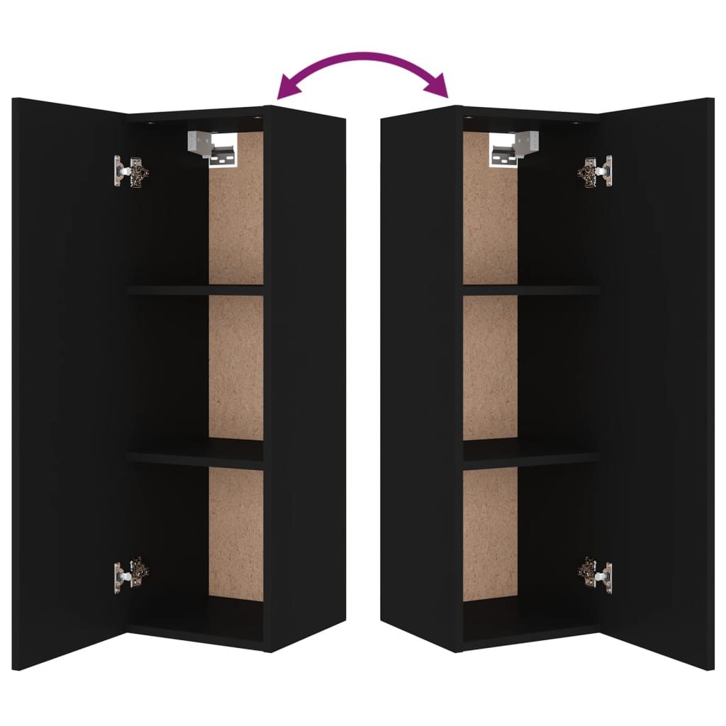 vidaXL 4-tlg. TV-Schrank-Set Schwarz Holzwerkstoff