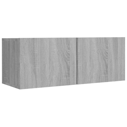vidaXL Meuble TV, 4 pcs, Gris sonoma, Bois d'ingénierie